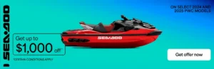 Read more about the article Get up to $1,000 on select 2024-2025 Sea-Doo personal watercraft models