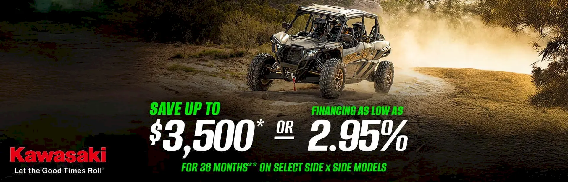 You are currently viewing SAVE UP TO $3,500* or FINANCING AS LOW AS 2.95% FOR 36 MONTHS** ON SELECT SIDE X SIDE MODELS