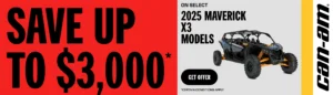 Read more about the article Can-Am – Save up to $3000 on select 2025 Maverick X3 models