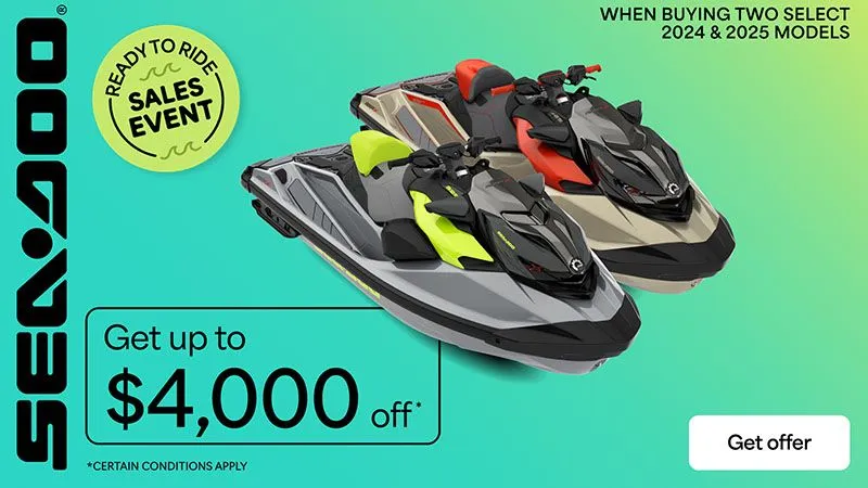 Read more about the article Sea-Doo – Get up to $4,000 off when buying two select 2024 & 2025 PWC models