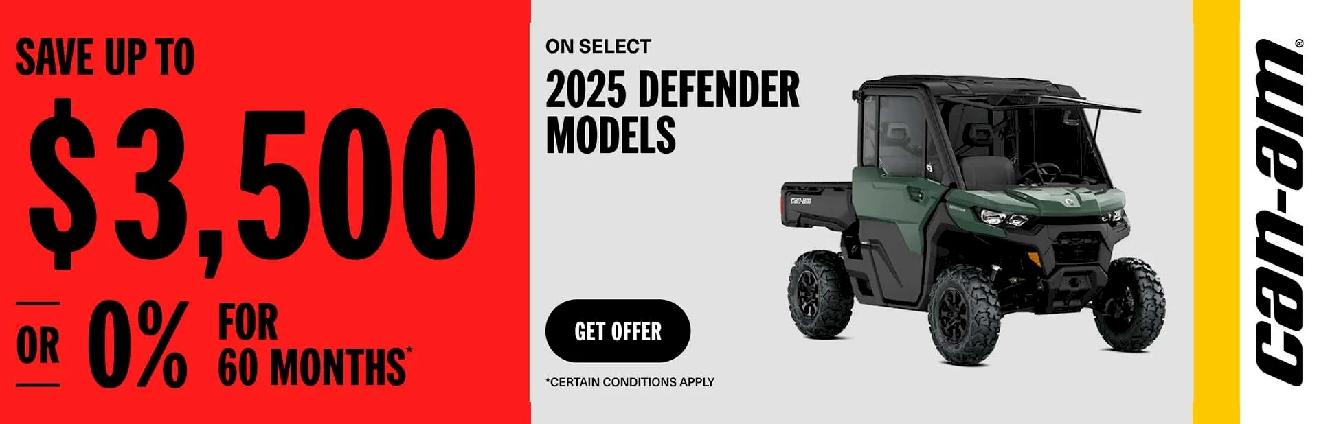 Read more about the article Save up to $3,500 or 0% for 60 months on select 2025 Defender models